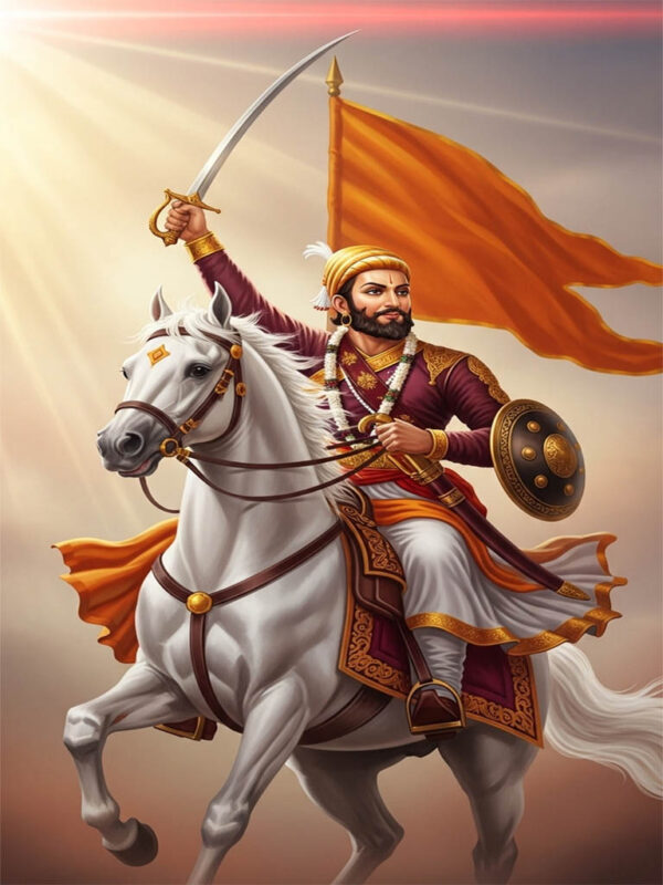 Chhatrapati Shivaji Maharaj Digital Wall Art | Printable Poster| (Vertical Edition)